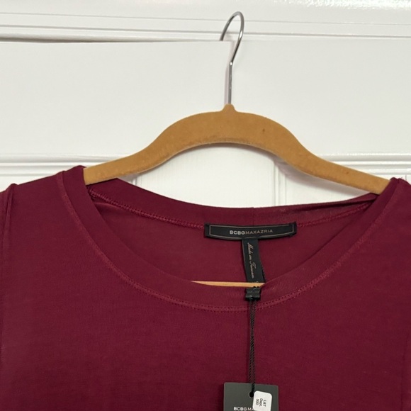 BCBGMAXAZRIA Lindy Cold Shoulder Midi Dress Color Port Fit&Flare Size Xtra Small - Picture 3 of 6